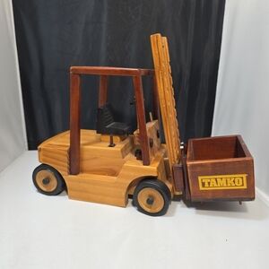 Handcrafted Wooden Forklift Desk Organizer TAMKO Promotional (QU)